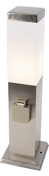 Venkovní lampa ocelová vč. objímky IP44 - Malios se zemním hrotem a kabelovou objímkou