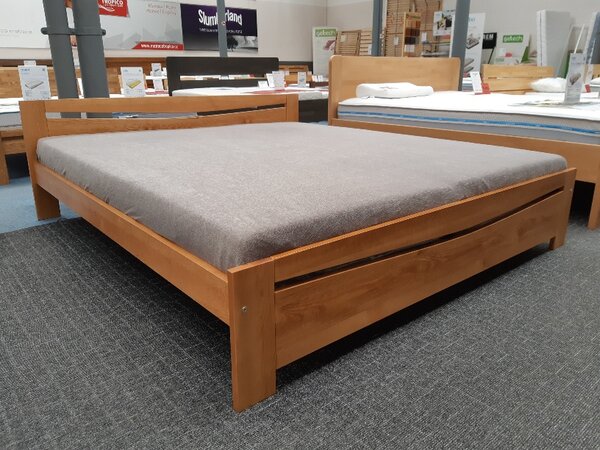 Manželská postel TK 03 - masiv borovice 160x200, Odstín: Bílá barva