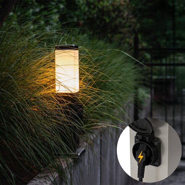 Moderní venkovní lampa 45 cm ocel s objímkou IP44 - Malios