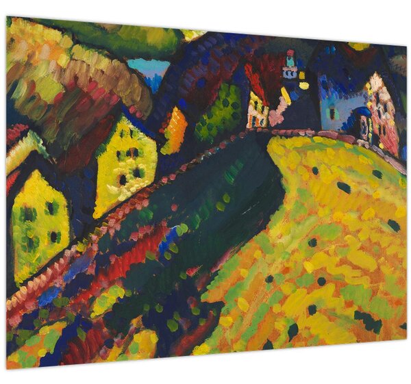 Obraz - Vasily Kandinsky, Houses at Murnau, reprodukce (70x50 cm)