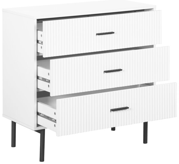 KOMODA, černá, bílá, 80/80/40 cm MID.YOU - Komody na nožičkách, Online Only