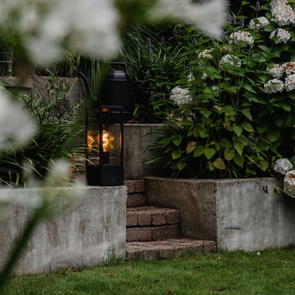Průmyslová stojací lampa černá 40 cm IP44 - Charlois