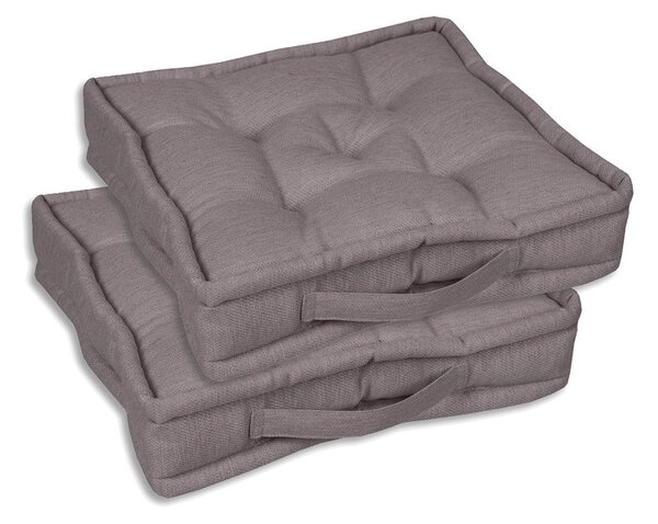 Go-De Textil Sada zahradních podsedáků Uni (polštářek, 2 kusy, šedohnědá) (100316826039)