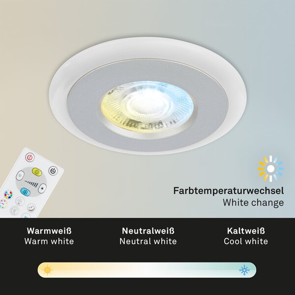 BRI 7040-034 LED vestavná svítidla sada, pr.8,4 cm, 3x LED, 5 W, 460 lm, matný chrom - BRILONER