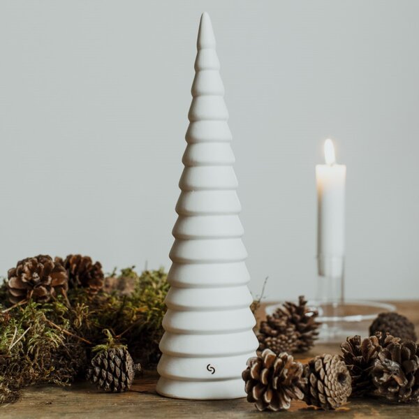 Dům Vánoc Keramický vánoční stromeček bílý matný 26 cm