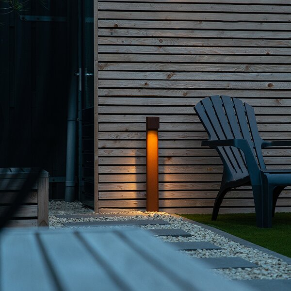 Průmyslová stojací venkovní lampa rezavě hnědá 65 cm IP44 - Baleno