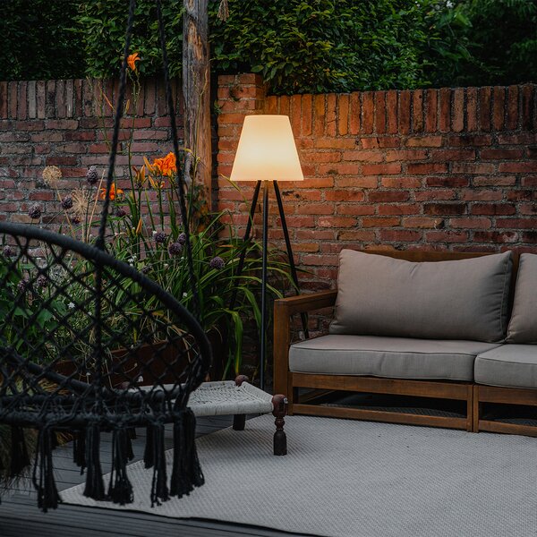 Moderní venkovní stojací lampa černá IP44 vč. LED na solární - Virginia
