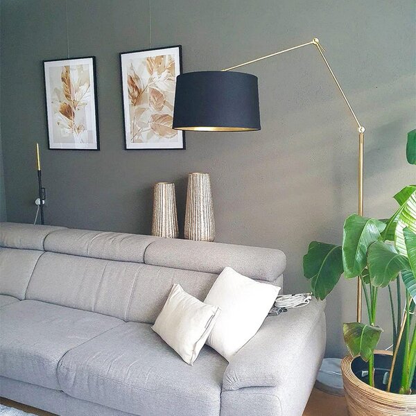 Moderní stojací lampa zlatá nastavitelná - Editor