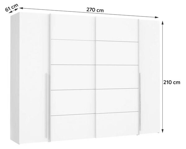 ŠATNÍ SKŘÍŇ, bílá, 270/210/61 cm MID.YOU - Šatní skříně, Online Only