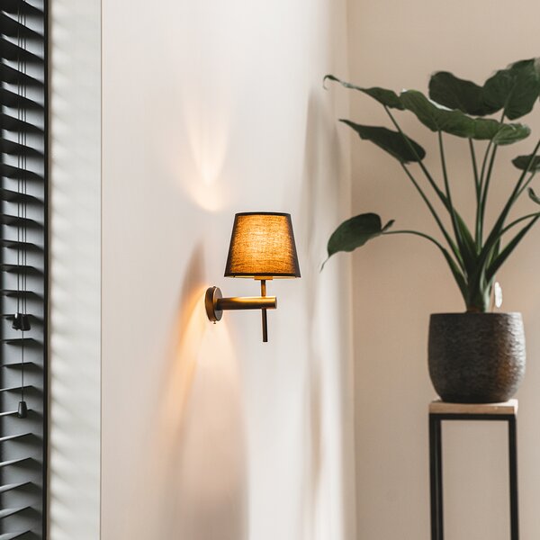 Moderní nástěnná lampa černá - Pluk