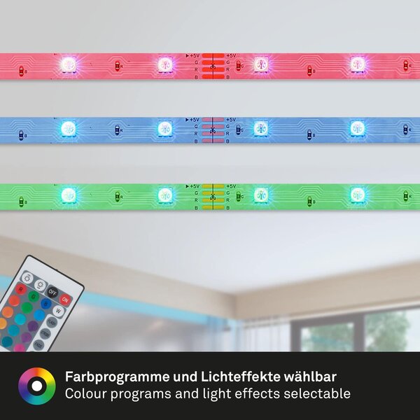BRILO 2308-150 RGB LED pásek 500 cm 0,04W bílé - BRILO