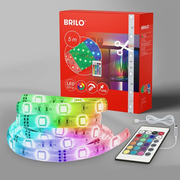 BRILO 2308-150 RGB LED pásek 500 cm 0,04W bílé - BRILO