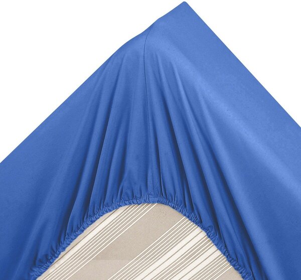 Jednobarevné napínací prostěradlo zn. Colombine® s hloubkou rohů 32 cm, z polycotonu oceán 90x190 cm