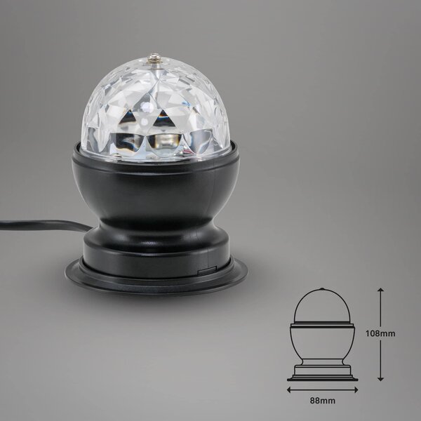 BRILO 7347-015 AKCE - RGB LED stolní lampa, pr. 8,8 cm, 3 W, černá - BRILO