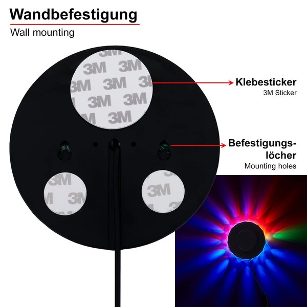 BRILO 2341-048 LED RGB světelný puk pr. 12,5 cm max. 3W černá - BRILO