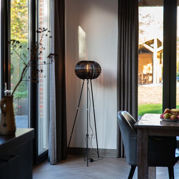 Moderní stojací lampa trojnožka černá - Zoë