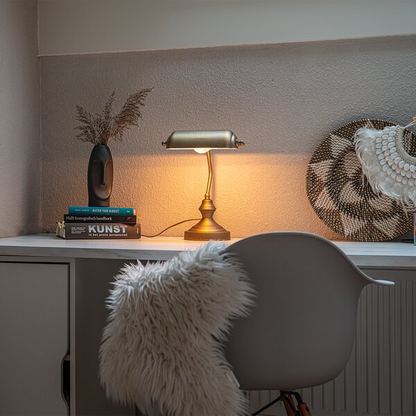 Klasická stolní lampa/lampička notáře bronzová - Banker