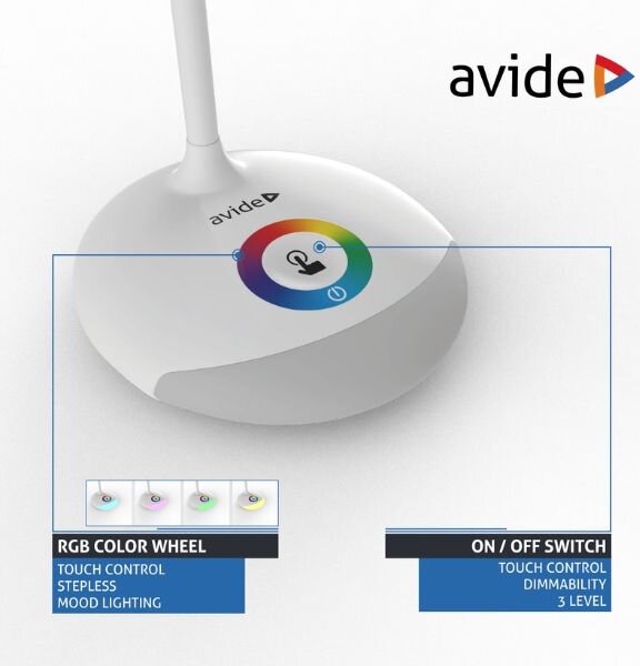 Nabíjecí stmívatelná LED stolní lampa 4W 250lm denní světlo, RGB podstavec
