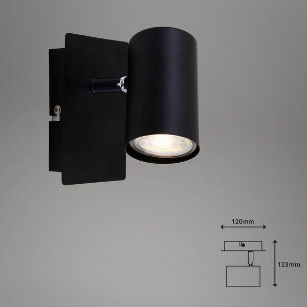 BRILO 2857-015 Bodové svítidlo 12,3 cm 1xGU10 40W černá - BRILO