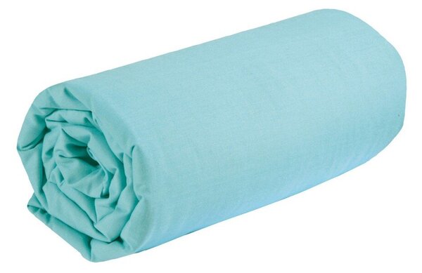 Jednobarevné napínací prostěradlo zn. Colombine® s hloubkou rohů 32 cm, z bavlny blankytně modrá 90x190 cm
