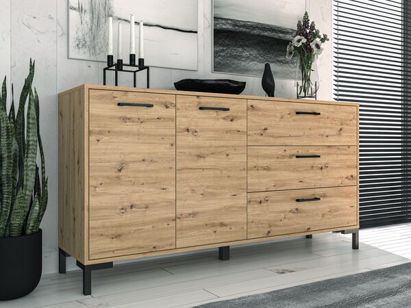 Komoda s dvířky a šuplíky BEDA - dub artisan