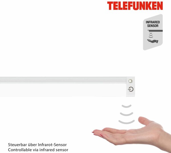 TF 202706TF TELEFUNKEN CCT svítidlo pod skříňku s čidlem, 50 cm, 5,5 W, 520 lm, bílé - BRILONER