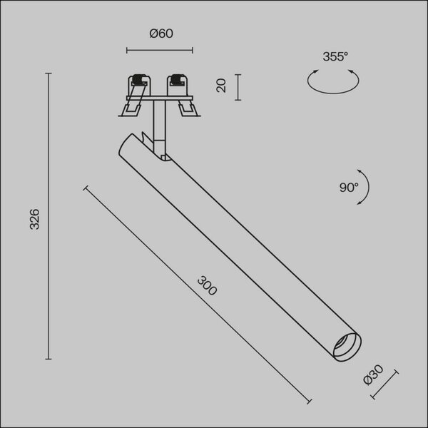MAYTONI Vestavné svítidlo Focus T 6W IP 20 C141RS-L300-6W3K-W