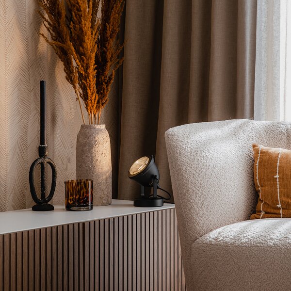 Průmyslová stolní lampa černá 18 cm - Emado