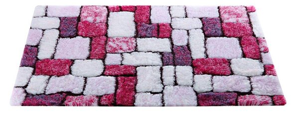 Koupelnová předložka hebká na dotek, motiv Mozaika purpurová WC 50x40 cm