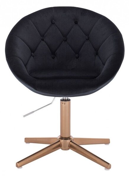 LuxuryForm DESIGN Křeslo VERA VELUR na zlatém kříži - černé
