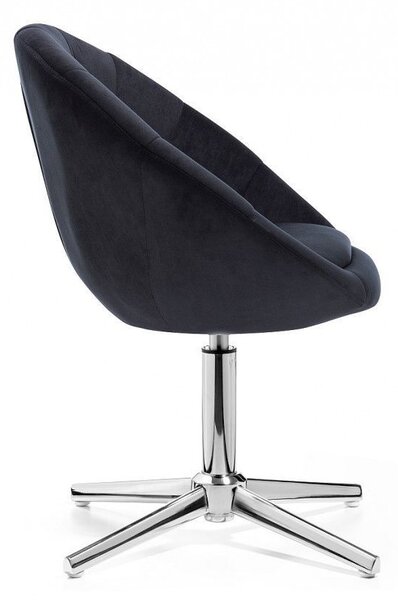 LuxuryForm DESIGN Křeslo VERA VELUR na stříbrném kříži - černé