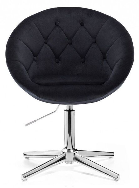 LuxuryForm DESIGN Křeslo VERA VELUR na stříbrném kříži - černé