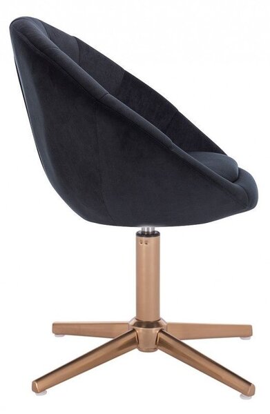 LuxuryForm DESIGN Křeslo VERA VELUR na zlatém kříži - černé