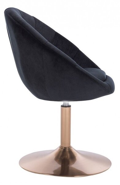 LuxuryForm DESIGN Křeslo VERA VELUR na zlatém talíři - černé