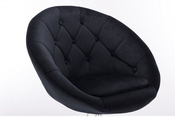 LuxuryForm DESIGN Barová židle VERA VELUR na stříbrném talíři - černá