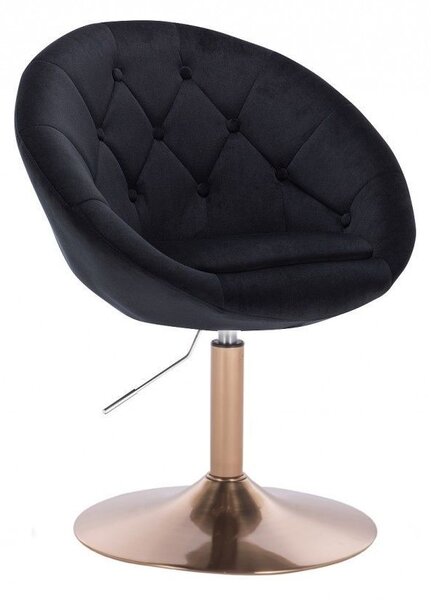 LuxuryForm DESIGN Křeslo VERA VELUR na zlatém talíři - černé