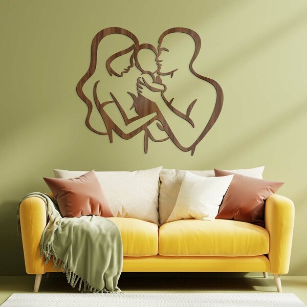 DUBLEZ | Dřevěný obraz na zeď - Rodina | Obraz