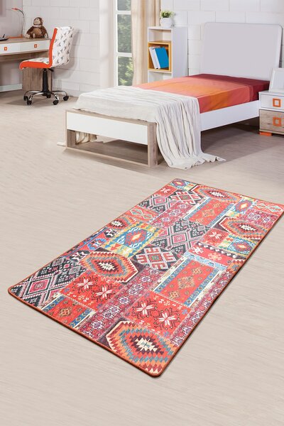 ASIR Koberec (80 x 200) PATCHWORK červený