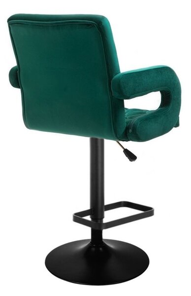 LuxuryForm DESIGN Barová židle BOSTON VELUR na černé kulaté podstavě - zelená