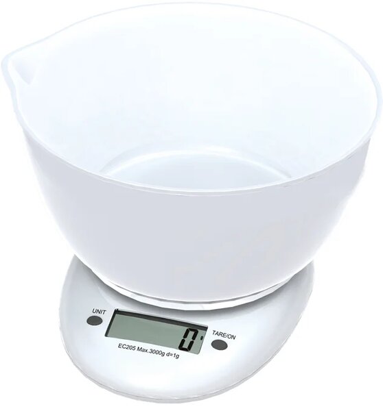 Omega Digitální kuchyňská váha bílá s mísou (OBSKWB) 3kg 5907595431477