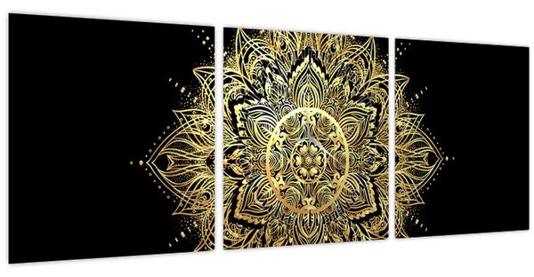 Obraz - Mandala bohatství (s hodinami) (90x30 cm)