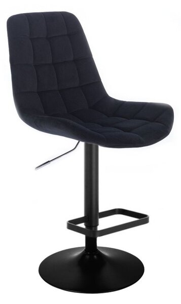 LuxuryForm Barová židle PARIS VELUR na černém talíři - černá