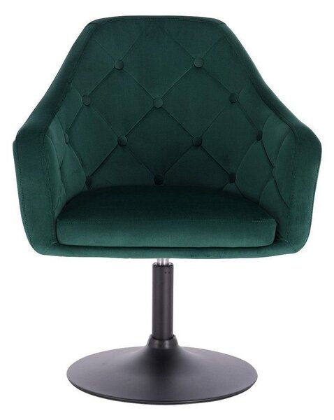 LuxuryForm DESIGN Křeslo ANDORA VELUR na černém talíři - zelené
