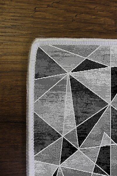 ASIR Koberec (80 x 120) W942 černé a šedé geometrické vzory