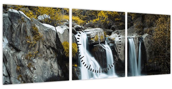 Obraz - Vodopády, Lushan, Čína (s hodinami) (90x30 cm)