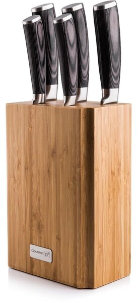 G21 Sada nožů Gourmet Stone 5 ks + bambusový blok 6002238