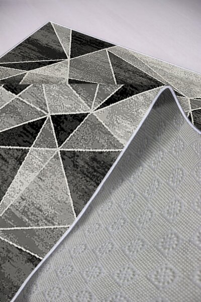 ASIR Koberec (80 x 120) W942 černé a šedé geometrické vzory