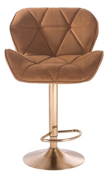 LuxuryForm DESIGN Barová židle MILANO VELUR na zlatém talíři - medová