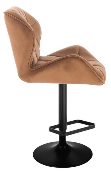 LuxuryForm DESIGN Barová židle MILANO VELUR na černém talíři - medová