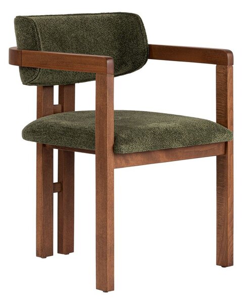 Tmavě zelené jídelní křeslo s područkami Toscana – Kalune Design